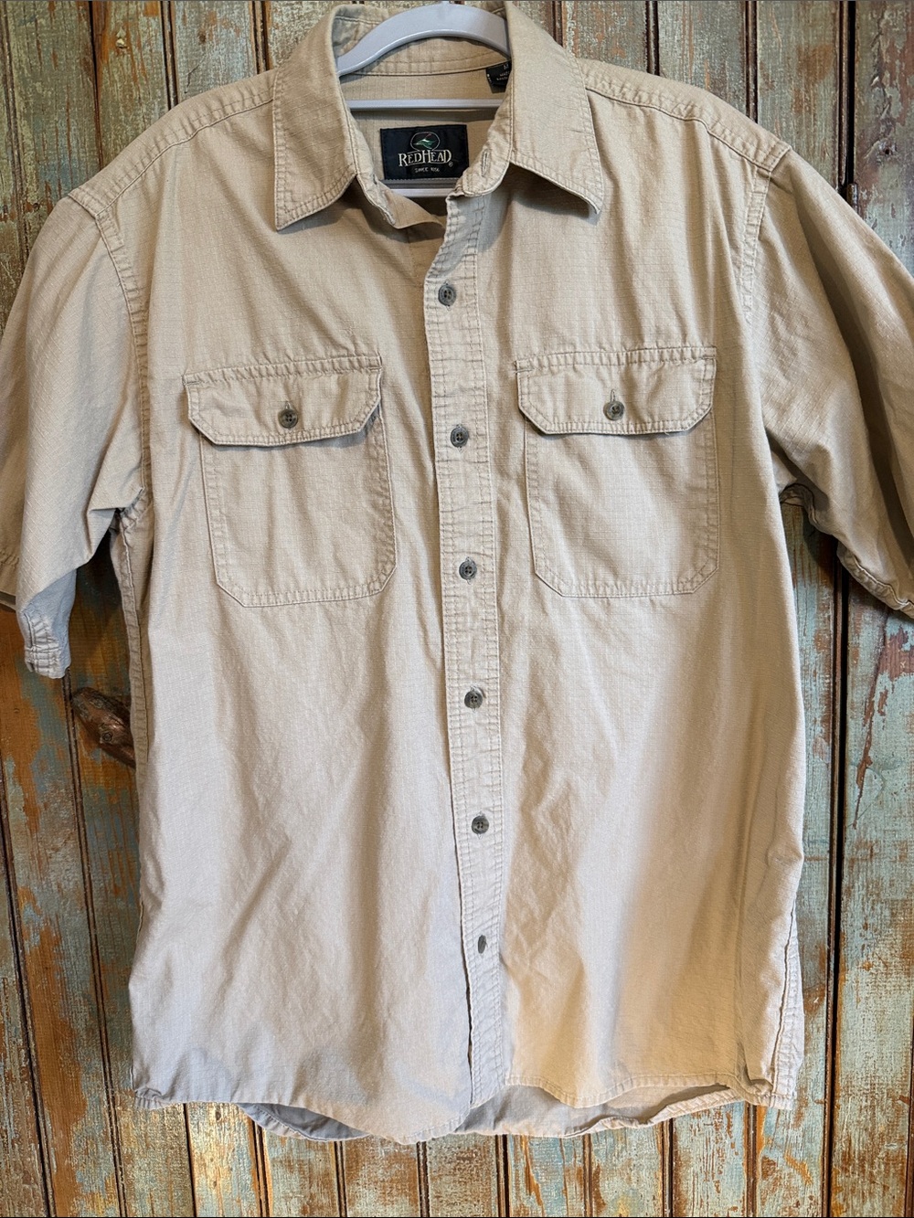 RedHead Men's Casual Button Down Shirt - Tan